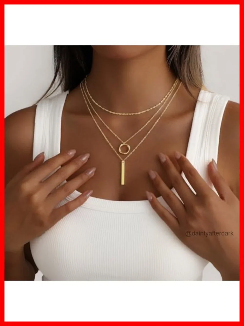 14K Gold Plated Layered Necklace Set, 3 Pendant Necklaces Stack